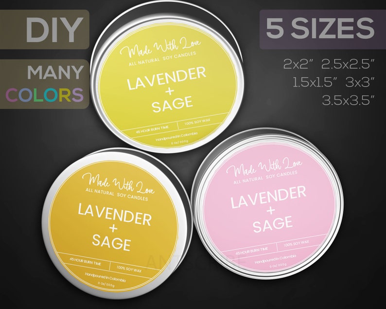 Printable Round Candle Sticker Logo Design Downloadable Etsy