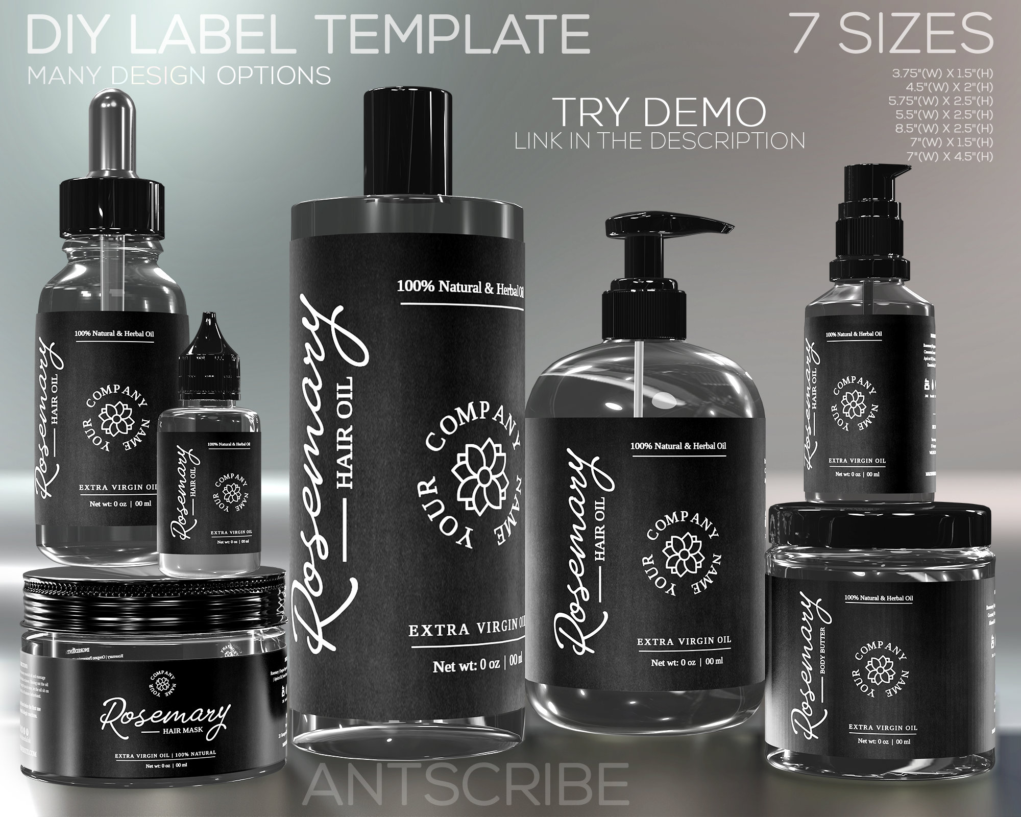 Printable Skin Care Product Label Template With Logo Etsy UK