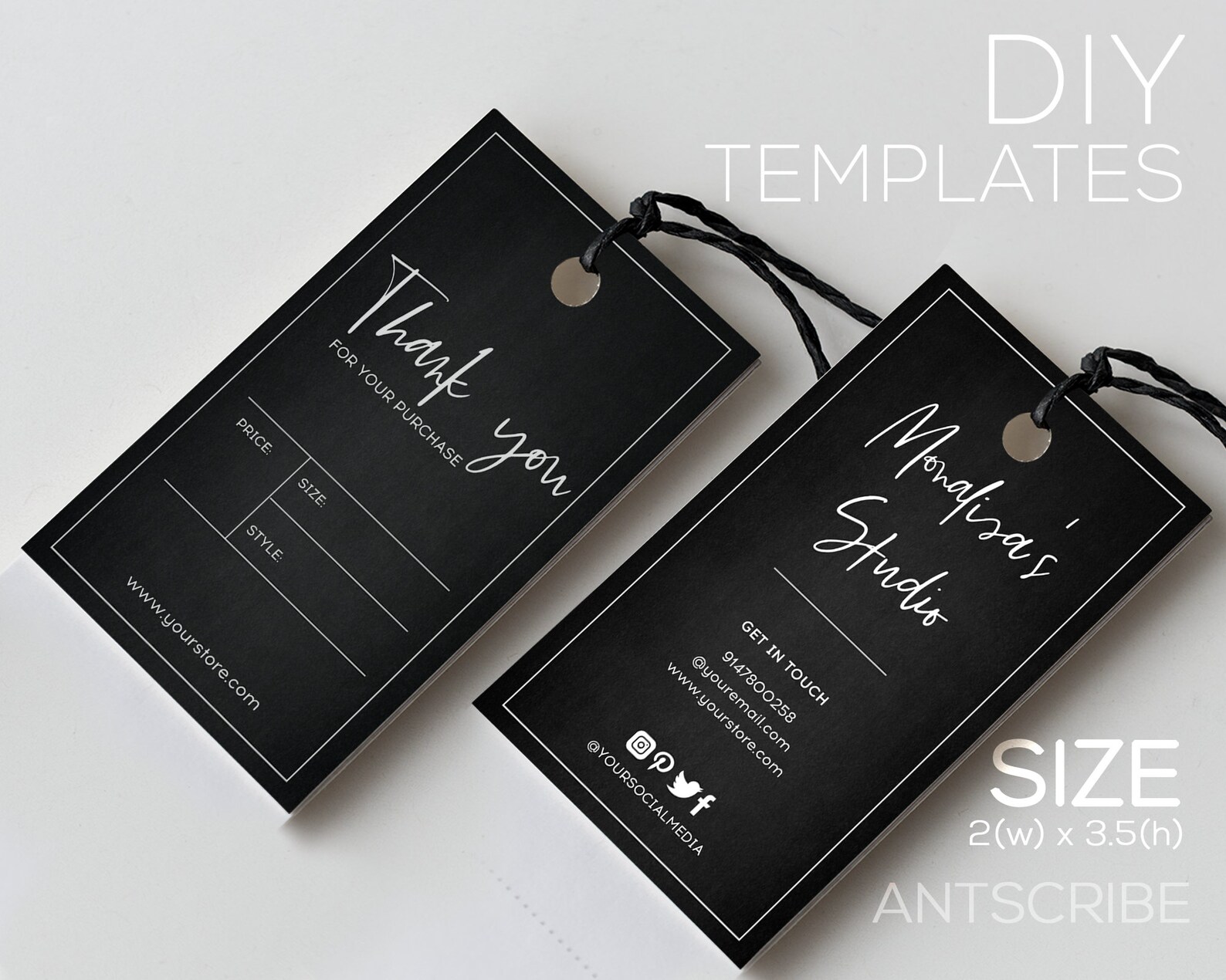 Minimalist Hang Tag Design Template DIY Printable Swing Tags | Etsy