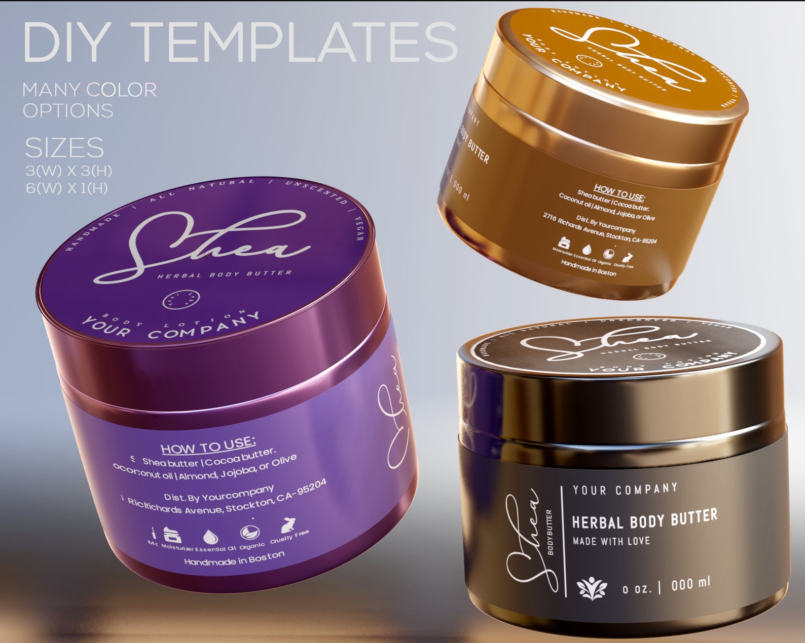 Printable Labels for Cosmetic Jar Minimalist Product Label Etsy