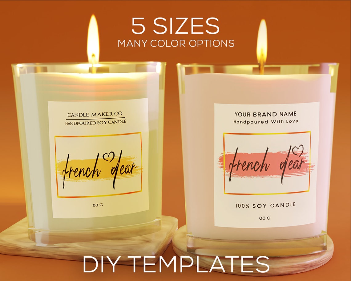 Minimalist Candle Label Template DIY Candle Label Brush Etsy