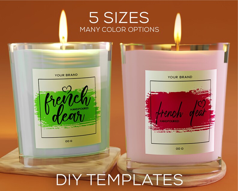 Candle Logo Designs Homemade Candle Label Templates DIY Etsy