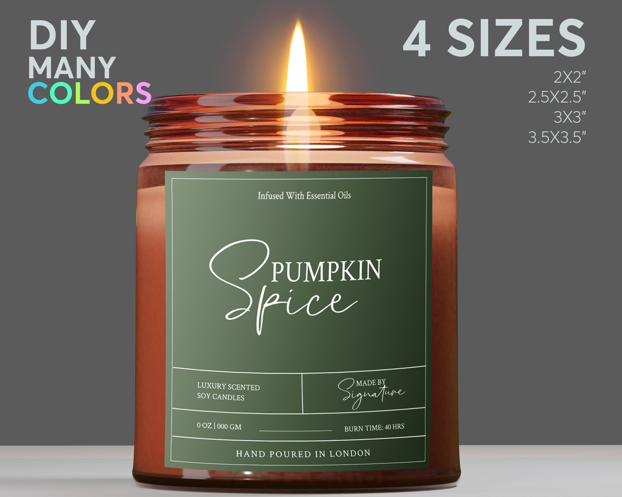 Personalised Candle Label Design Templates Candle Branding Etsy