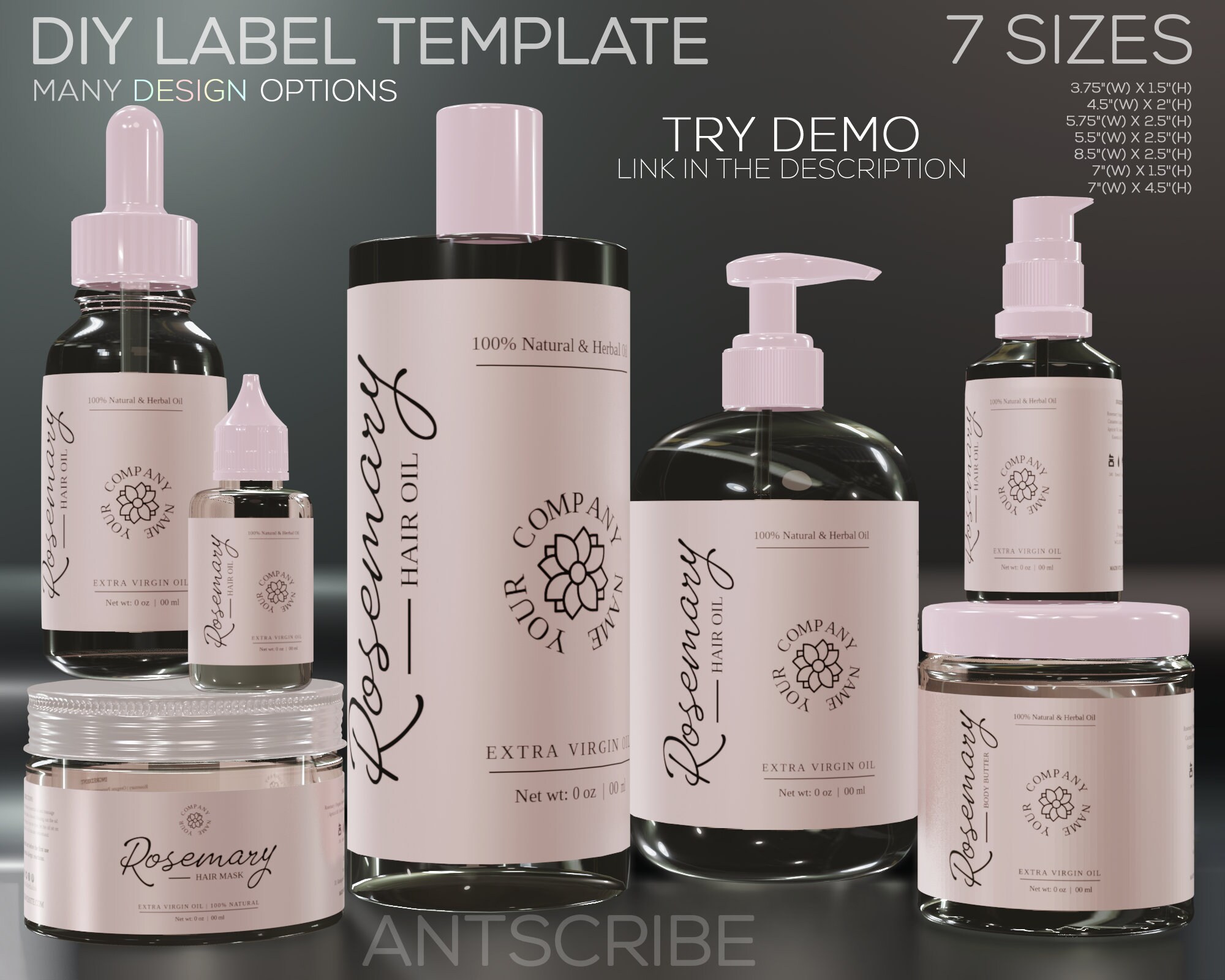 Printable Label Templates Personalisable Downloadable | Etsy