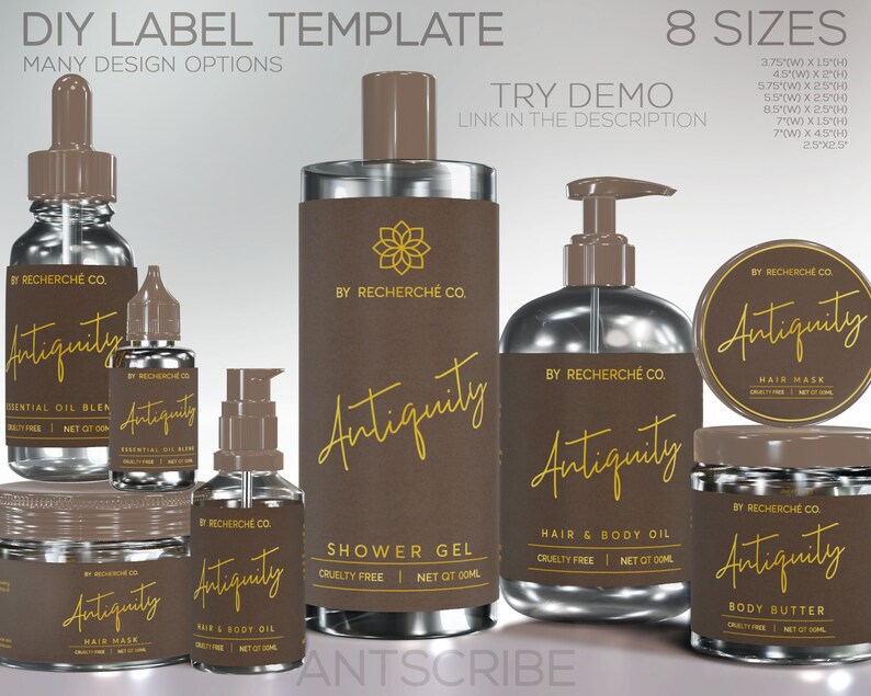 Hair Oil Product Label Printable Personalizable Body Butter Etsy