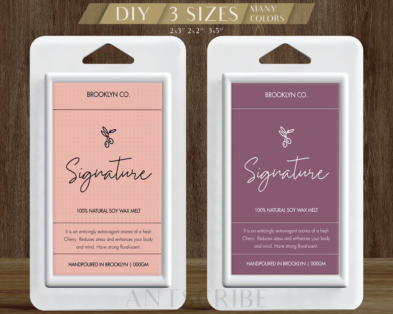 wax melts sticker label template diy wax melts packaging etsy