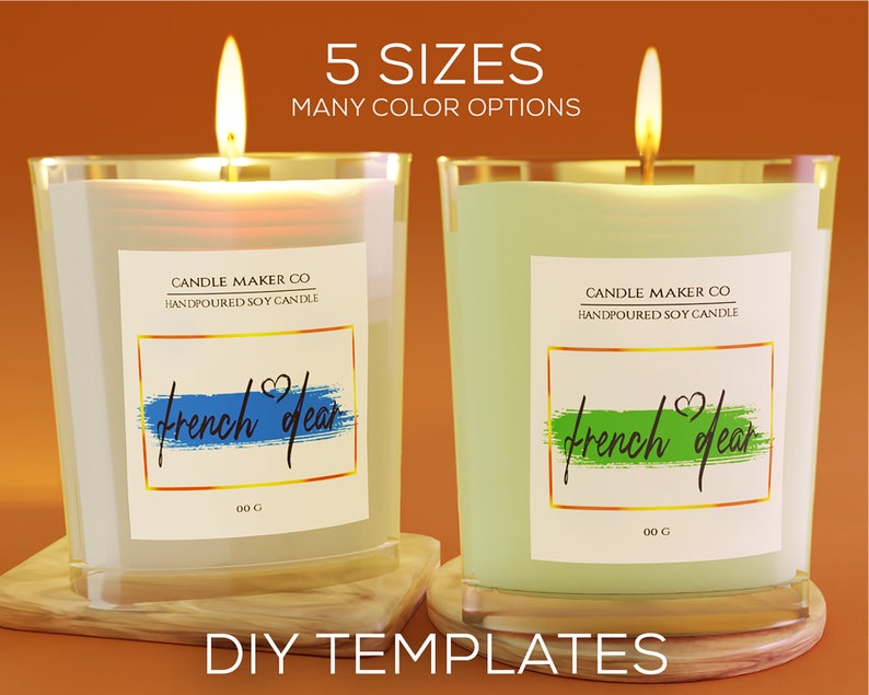 Candle Logo Designs Homemade Candle Label Templates DIY Etsy