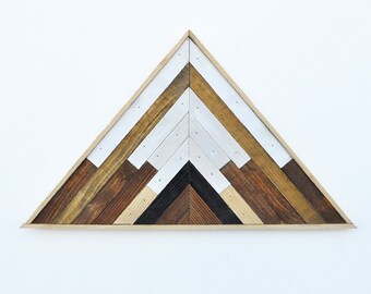 Wood Wall Art, Reclaimed Wood Wall Art, Wood Decor, Wood Art, Modern Wood Art, Rustic Decor, Wall Art, Wall Decor, Triangle Mountain Art