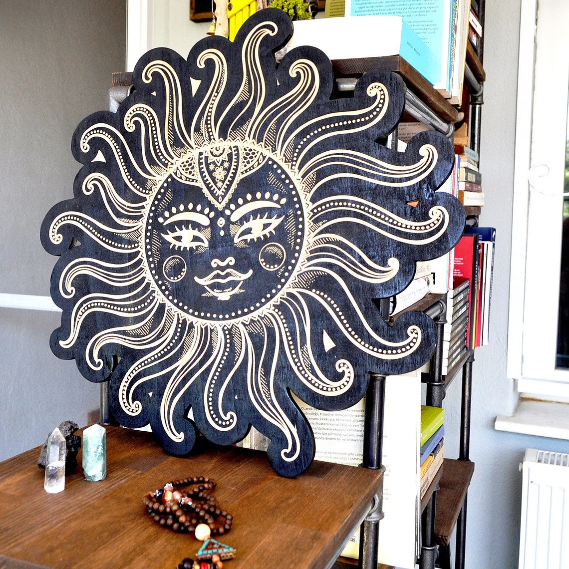 Sun and Moon Face Wall Decor Porch Wall Hanging Fence Wall - Etsy