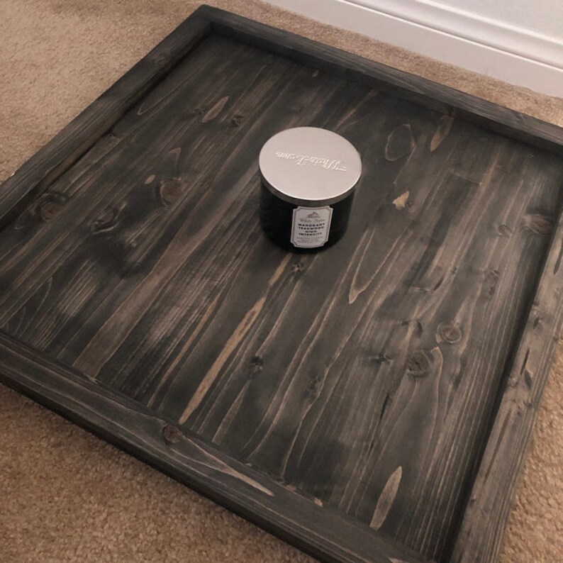 Square Ottoman Tray / Table Top Large Farmhouse Tray Wooden Etsy