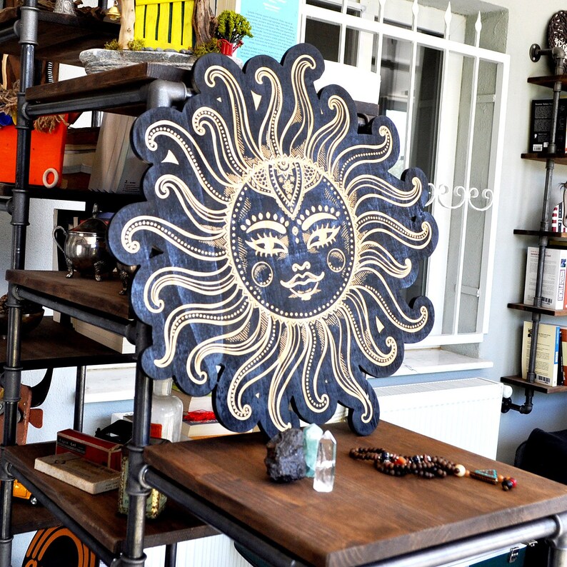 Sun and Moon Face Wall Decor Porch Wall Hanging Fence Wall - Etsy