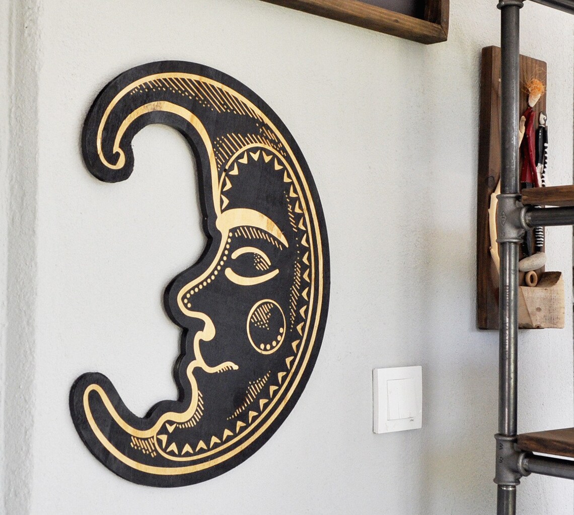 Sun and Moon Face Wall Decor Porch Wall Hanging Fence Wall - Etsy