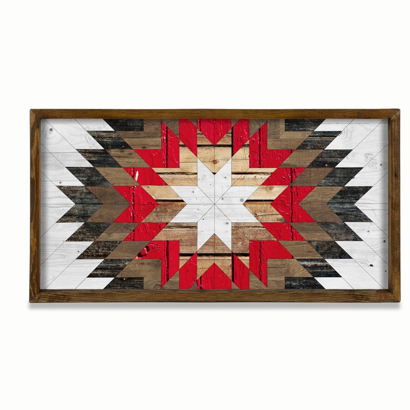 Rustic Geometric Wood Wall Art Wood Wall Art UV Paintingwood Etsy