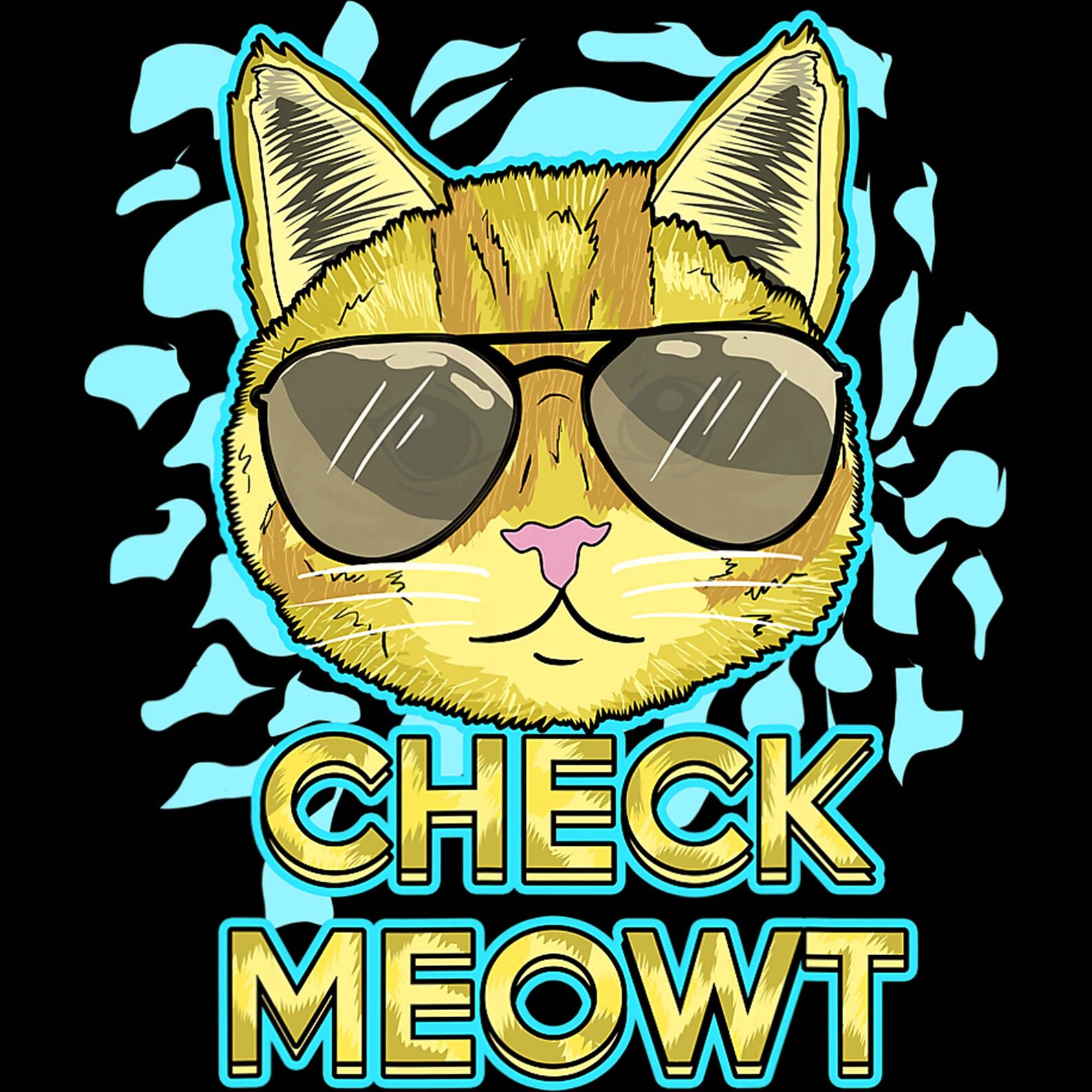 Funny Flirty Cat Pun Humor Cool Kitten Love Check Meowt Etsy