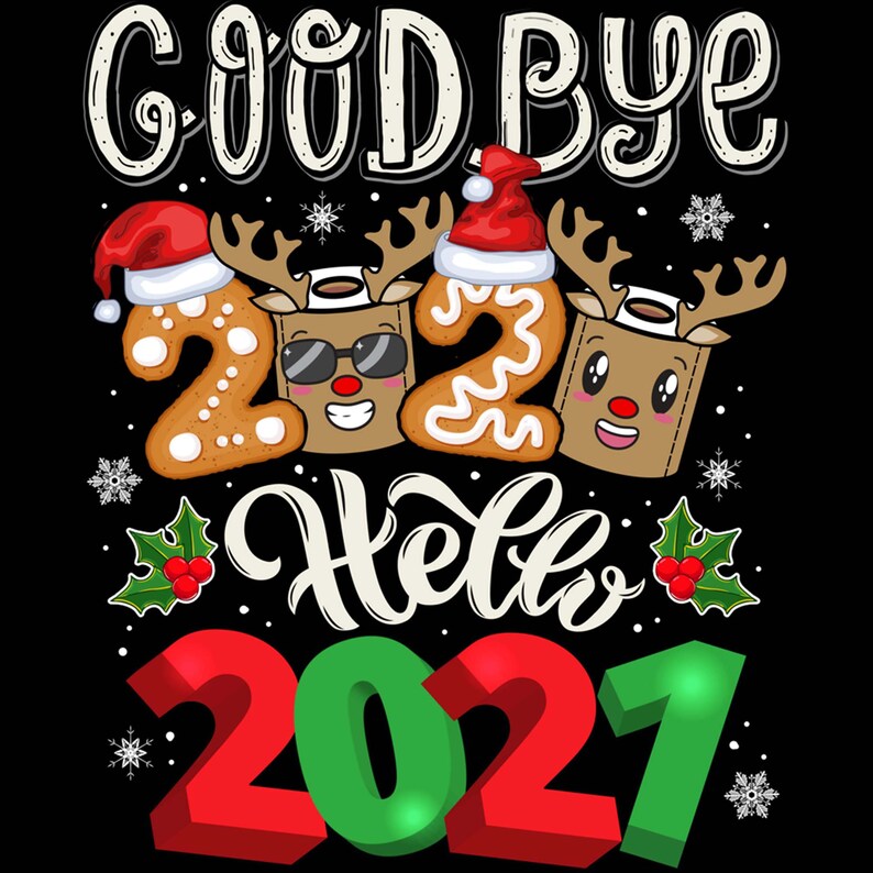 Happy New Year 2021 Reindeer Face Mask Designs Xmas Png image 0