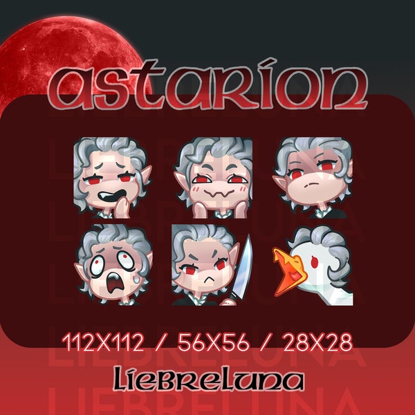 ASTARION EMOTES | 6 emotes for Twitch & Discord | Stream Assets