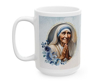 Custom Saint Mother Teresa Calcutta Ceramic Mug, Cup Gift for Catholics, Confirmation, RCIA, Housewarming, Prayer Mug, Religious Coffee Cup