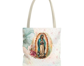 Catholic Our Lady of Guadalupe Prayer Tote Bag, Canvas Bag, Catholic Gift, Confirmation, Baptism, RCIA, Mom, Mothers Gifts, Catholic Teacher