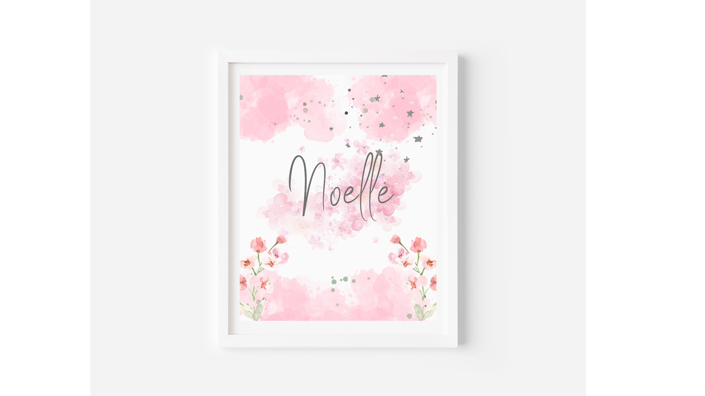 Personalized Baby Girl Pink Wall Art Nursery Decor, Gift for Baby ...