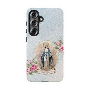 Heilige Mary Samsung Galaxy Tough Case | Katholisches religiöses Geschenk | Jungfrau Maria Design | Schützende, inspirierende Hülle für Vertrauen und Schutz