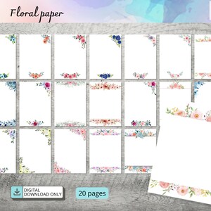 Printable Stationery, Floral Writing Paper, Printable Blank Paper, Letter Writing Paper, Decorative Notes, Printable Paper.