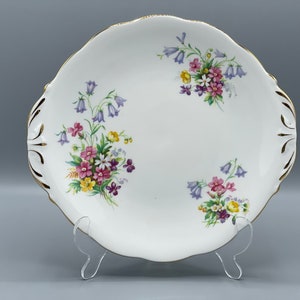 Vintage Floral Queen Anne Cake Plate