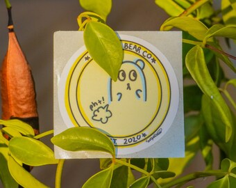 FartingBearCo- 2&quot;x2&quot; Eco Friendly, Compostable Sticker