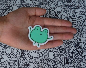 Frog! 2x1.62 in. Die Cut Vinyl Sticker