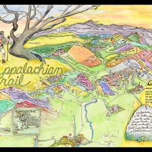 New Aerial Vision Map of Appalachian Trail in the Blue Ridge Mountains of North Georgia. From Springer Mtn to the Great Smoky Mountains NP