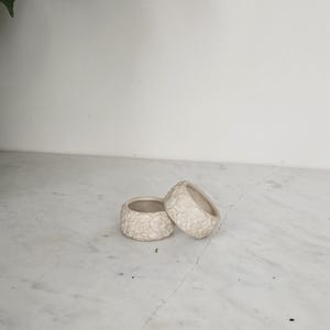 Vintage Ceramic Floral Napkin Rings - Set of 2 - Rustic Boho Table Decor