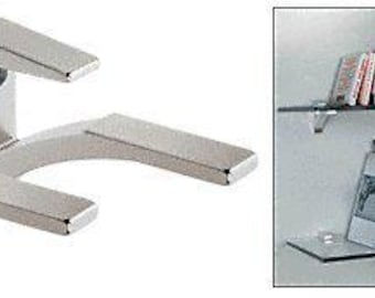 Chrome - Aluminum Glass Shelf Bracket for 5/8" to 3/4" Glass - Package