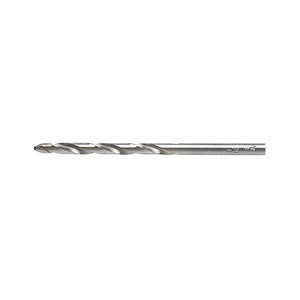 May include: A silver drill bit with a twist design.
