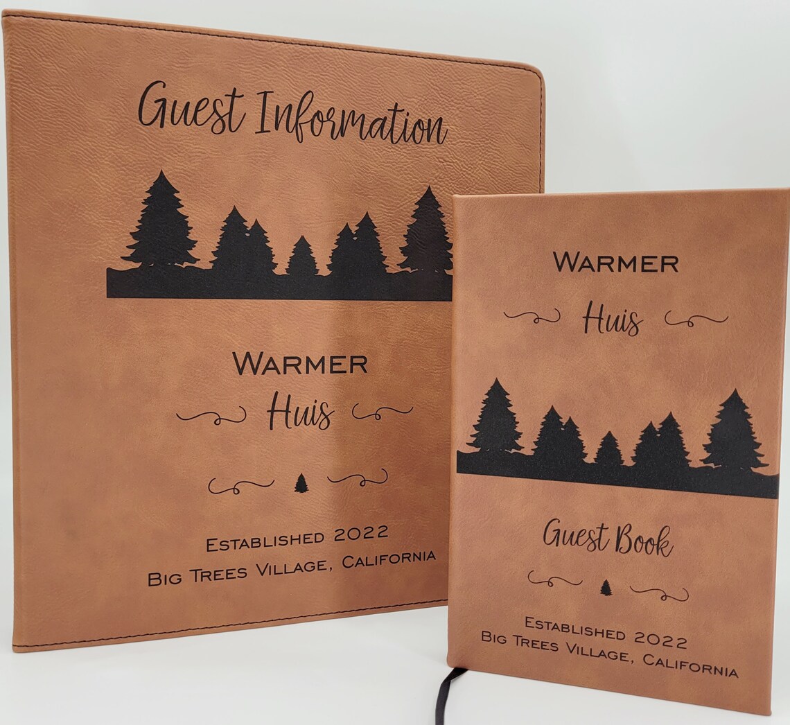 Personalized Cabin Guest Book trees Cottage Guest Book Etsy