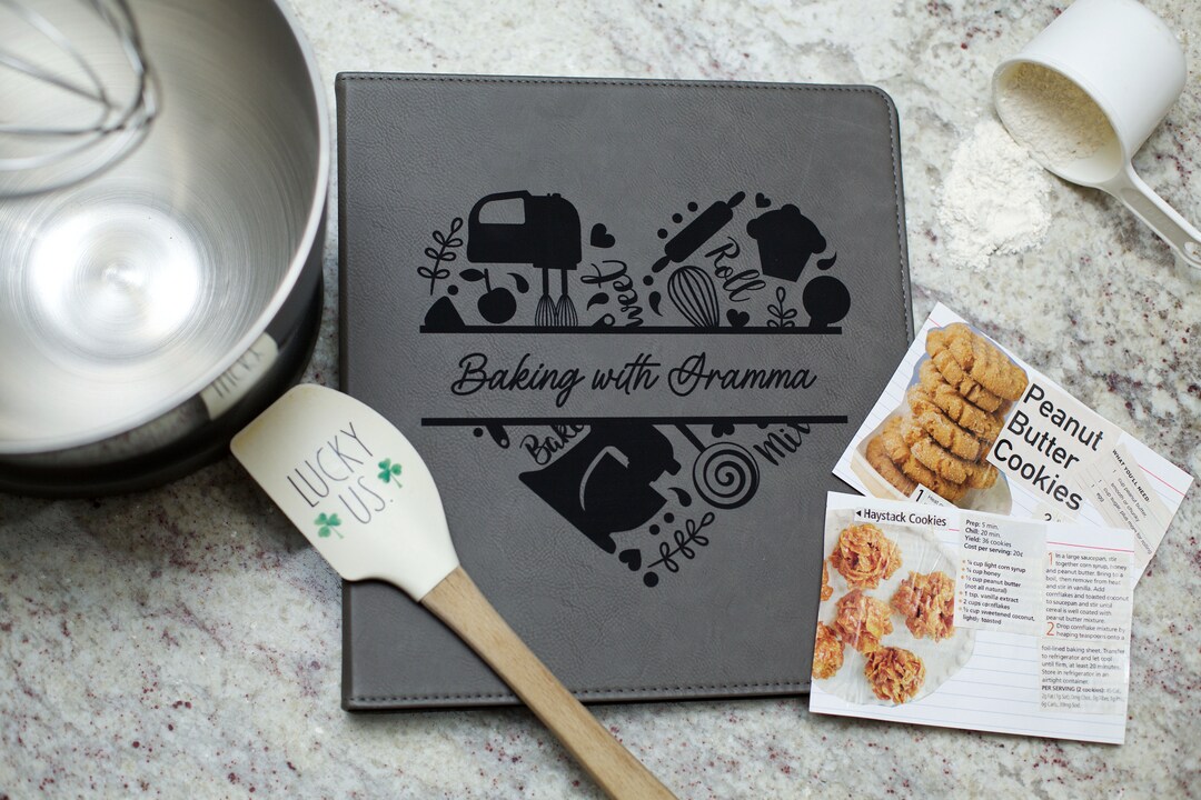 Personalized Recipe Binder, Threering Binder, Vegan Leather Binder, Gift for Teens, Mother's