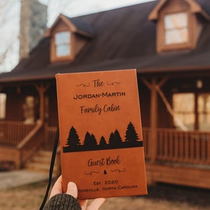 Personalized Guest House Book (Trees), Custom Welcome Book, Cabin Journal, Vacation rental host, Vacation rental owner, Property manager