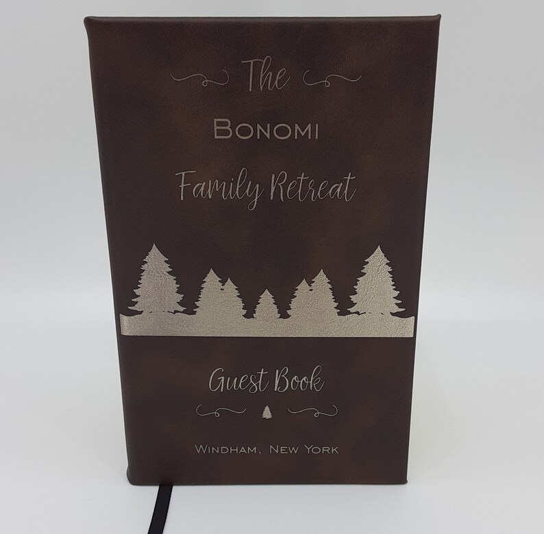 Personalized Cabin Guest Book trees Cottage Guest Book Etsy