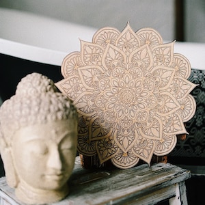 Mandala craft kit for adults, Wooden mandala art, DIY painting kit