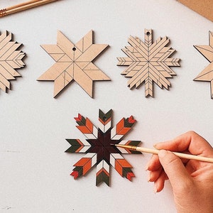 DIY kit for adults, DIY christmas tree ornaments Christmas DIY decorations Christmas ornaments snowflake set, Christmas