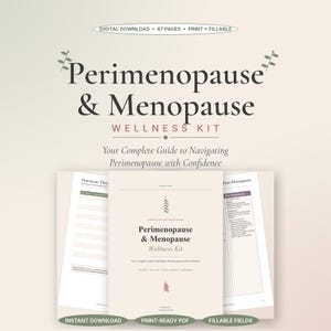 Perimenopaus Menopaus Wellness Kit | Symtomspårare, Hormonjournal (PDF-paket)