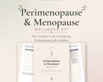 Perimenopause Menopause Wellness Kit | Symptom Tracker, Hormone Journal (PDF Bundle)