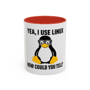 Taza de café Tux the Penguin Accent / Taza de cerámica con la mascota de Linux