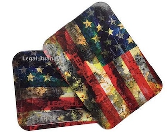 USA Flag Rolling Tray