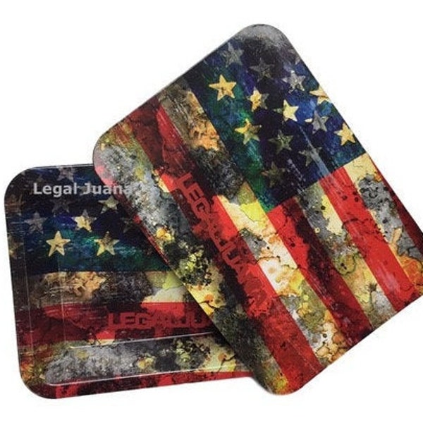 USA Flag Rolling Tray