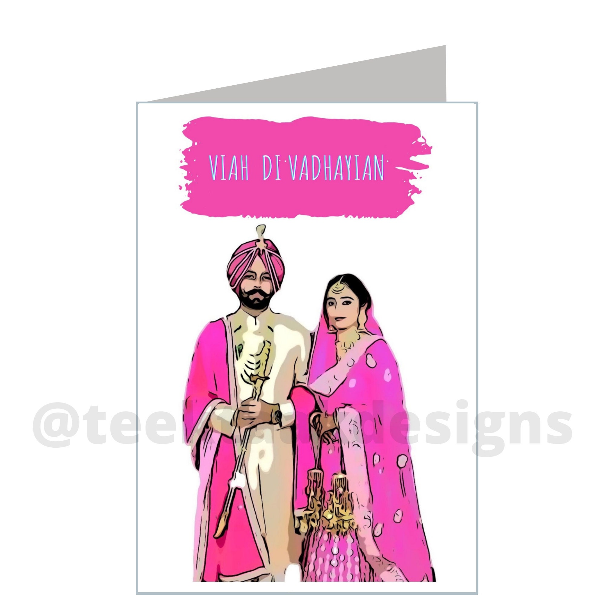 Sikh Wedding Card Printable Etsy
