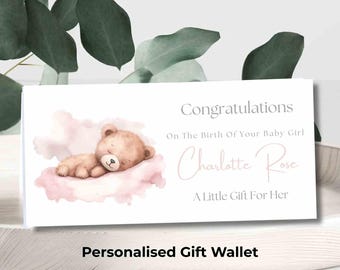 Personalised Baby Money Wallet – Christening or Baby Shower Gift