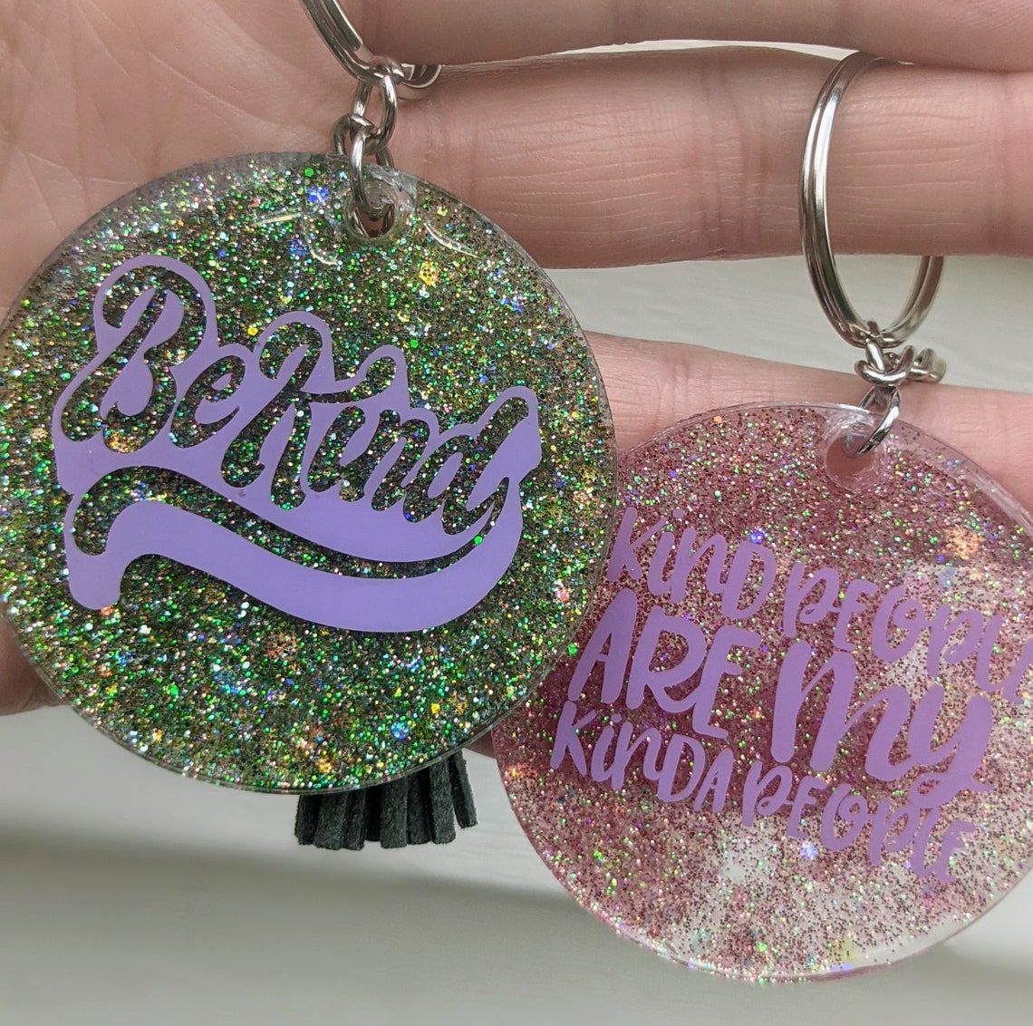 Be Kind Keychain Kindness gift Glitter keychain Etsy