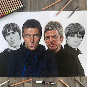Oasis print. (Liam & Noel Gallagher).