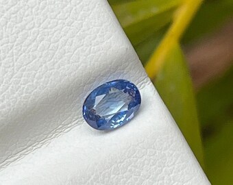 0.70ct, natural milky blue sapphire gemstone,  natural sapphire oval from sri lanka, natural silk sapphire.