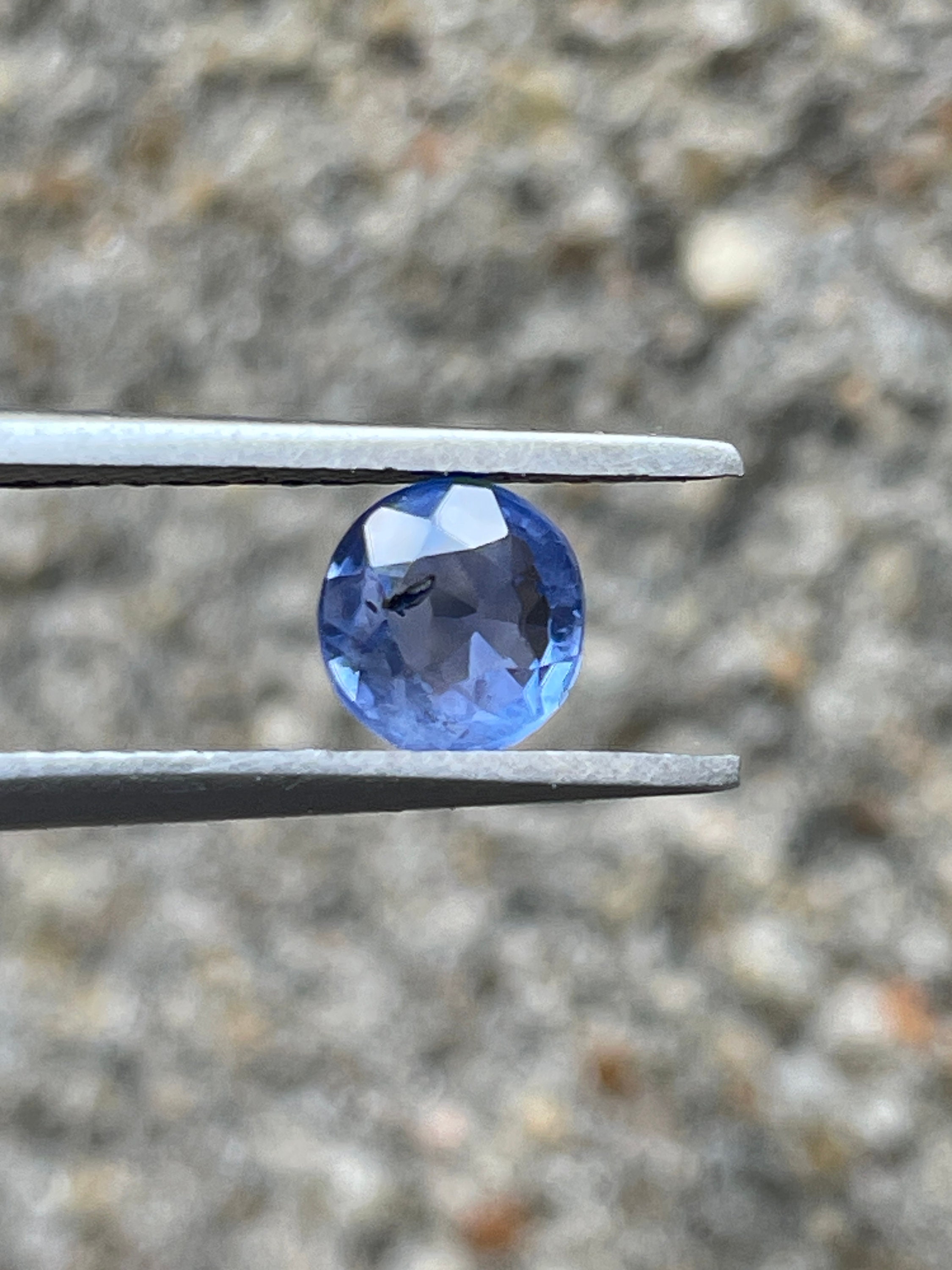 0.90ct, Natural Milky Blue Color Sapphire Round, Gem From Sri