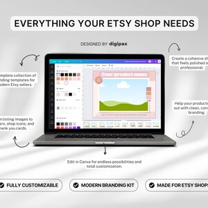 Etsy Shop Bundle Canva-mallar, Etsy Branding Kit för modemärken, Redigerbara Etsy-banner- och listmallar, Peach Pink Shop Kit bild 10